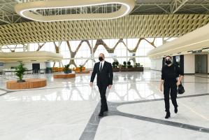 Ilham Aliyev viewed conditions created at Fuzuli International Airport