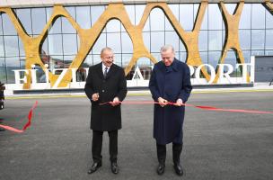 Ilham Aliyev and President of the Republic of Turkey Recep Tayyip Erdogan attended the opening ceremony of Fuzuli International Airport