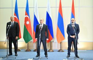President of Russia, President of Azerbaijan and Prime Minister of Armenia made press statements