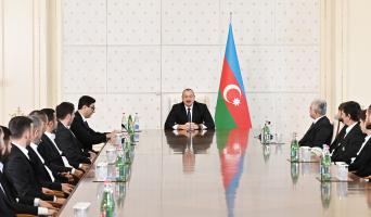 Ilham Aliyev received members of "Qarabag" football club