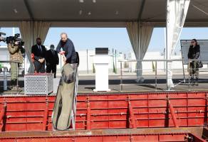 Ilham Aliyev laid foundation for two enterprises in Aghdam Industrial Park