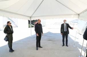 Ilham Aliyev and First Lady Mehriban Aliyeva viewed conditions created at Aghjabadi Grain Agropark