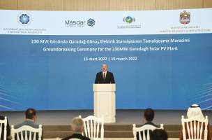 Ilham Aliyev attended groundbreaking ceremony for Garadagh Solar Power Plant