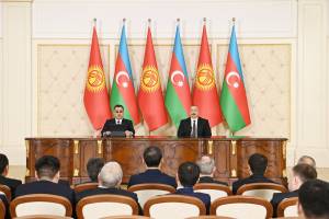 The presidents of Azerbaijan and Kyrgyzstan made press statements