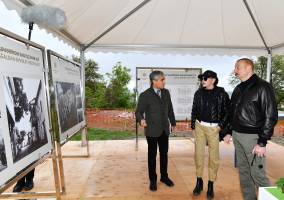 Ilham Aliyev and First Lady Mehriban Aliyeva viewed restoration work carried out in house of famous tar performer Sadigjan in Shusha