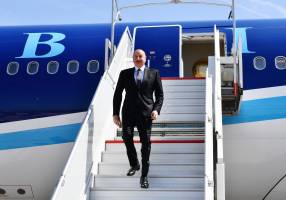 Ilham Aliyev arrived in Brussels for working visit