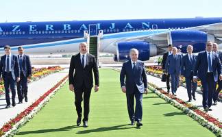 Ilham Aliyev arrived in Urgench city, Uzbekistan