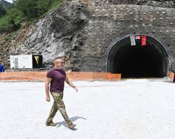 Ilham Aliyev viewed construction progress on the Kalbadjar-Lachin highway