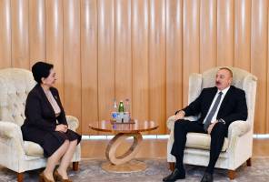 Ильхам Алиев принял председателя Сената Узбекистана 