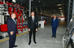 Ilham Aliyev attended several events in Sumgayit