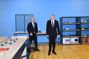 Ильхам Алиев принял участие в открытии новой школы номер 335 в столичном поселке Бинагади