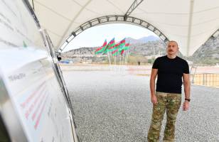 Ильхам Алиев принял участие в церемонии закладки фундамента узловой подстанции «Лачин», которая будет построена в городе Лачин