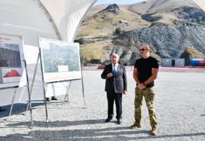 Ilham Aliyev viewed newly-built tunnel on Kalbajar-Lachin highway