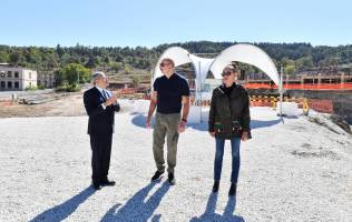 Ilham Aliyev and First Lady Mehriban Aliyeva viewed construction progress at new residential complex in Shusha