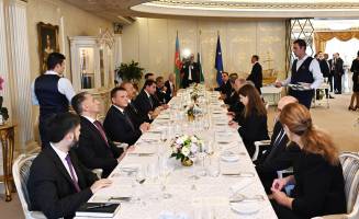 Dinner was hosted in honor of President Ilham Aliyev