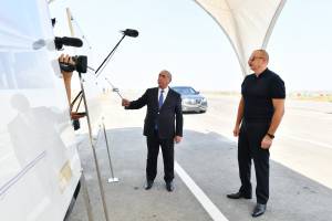 Ilham Aliyev viewed work underway on Barda-Aghdam highway