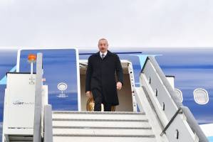 Ilham Aliyev arrived in Russian Federation for working visit