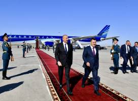 Ilham Aliyev arrived in Kyrgyzstan for state visit