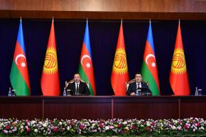 Azerbaijani, Kyrgyz presidents made press statements