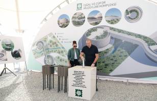 Ilham Aliyev and First Lady Mehriban Aliyeva viewed master plan of Gubadli city and laid foundation stone for Occupation and Victory museums complex