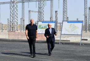 Ilham Aliyev viewed construction progress at “Jabrayil” Junction Substation