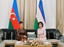 First Lady of Azerbaijan Mehriban Aliyeva met with First Lady of Uzbekistan Ziroatkhon Mirziyoyeva