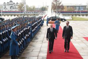 Official welcome ceremony was held for Ilham Aliyev in Belgrade