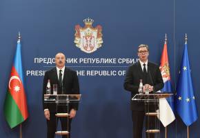 Azerbaijani, Serbian presidents made press statements