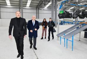 Ilham Aliyev visited dried fruit production facility in Orta Zayzid village