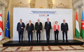 Ilham Aliyev addressed a plenary meeting on the signing of the Agreement on strategic partnership on green energy was held in Bucharest