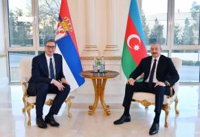 Ilham Aliyev held one-on-one meeting with President of Serbia Aleksandar Vucic