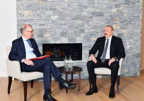 Ильхам Алиев встретился в Давосе с президентом и главным исполнительным директором компании Carlsberg Group