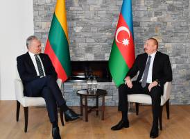 Состоялась встреча Ильхама Алиева с Президентом Литовской Республики Гитанасом Науседой