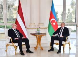 Presidents of Azerbaijan and Latvia held meeting in limited format