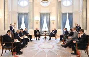 Состоялась встреча Ильхама Алиева с Президентом Германии Франком-Вальтером Штайнмайером в расширенном составе