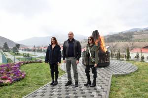 Ilham Aliyev and First Lady Mehriban Aliyeva visited Tartar district