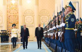 Official welcome ceremony was held for Ilham Aliyev in Astana