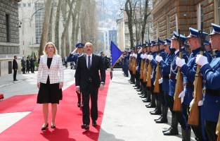 В Сараево состоялась церемония официальной встречи Ильхама Алиева
