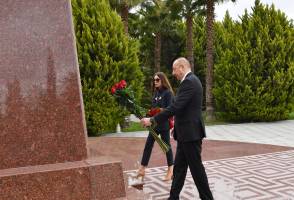 Ilham Aliyev and First Lady Mehriban Aliyeva visited Salyan district