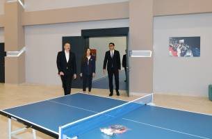 Ilham Aliyev and First Lady Mehriban Aliyeva have attended the Neftchala Olympic Sports Complex opening