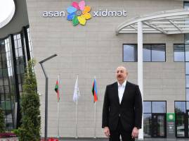 Ильхам Алиев в городе Сальян дал интервью Азербайджанскому телевидению
