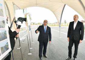 Ilham Aliyev has attended the inauguration of the Neftchala-Kurkand-Mayak No. 2 highway