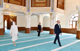 Ilham Aliyev and First Lady Mehriban Aliyeva attended opening of Juma Mosque in Narimanov district