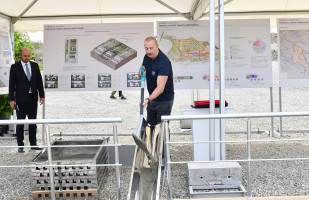 Ilham Aliyev lays foundation for Khorovlu village