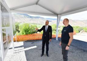 Ilham Aliyev has attended a groundbreaking ceremony for the 1st residential quarter in the city of Gubadli