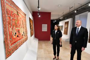 Ilham Aliyev, First Lady Mehriban Aliyeva and their family members have attended the inauguration of the Shusha branch of the National Carpet Museum