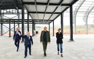 Ilham Aliyev examined construction progress of Lachin International Airport