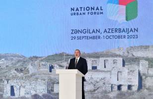 Ильхам Алиев в Зангилане принял участие во втором Азербайджанском национальном градостроительном форуме