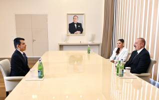 Ilham Aliyev and First Lady Mehriban Aliyeva met with ICESCO Director General