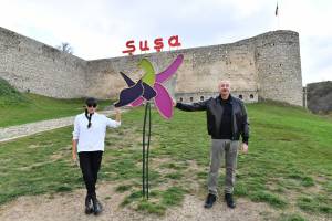 Ilham Aliyev viewed Shusha Fortress walls and surrounding area